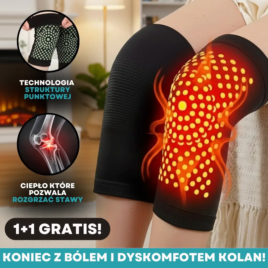 KneeFlex - opaska rozgrzewająca, zapewniająca redukcję bólu i komfort ruchu (zestaw 1+1 GRATIS)